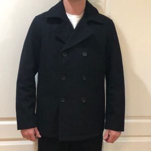 Banana Republic Men’s Black Pea Coat Size L
